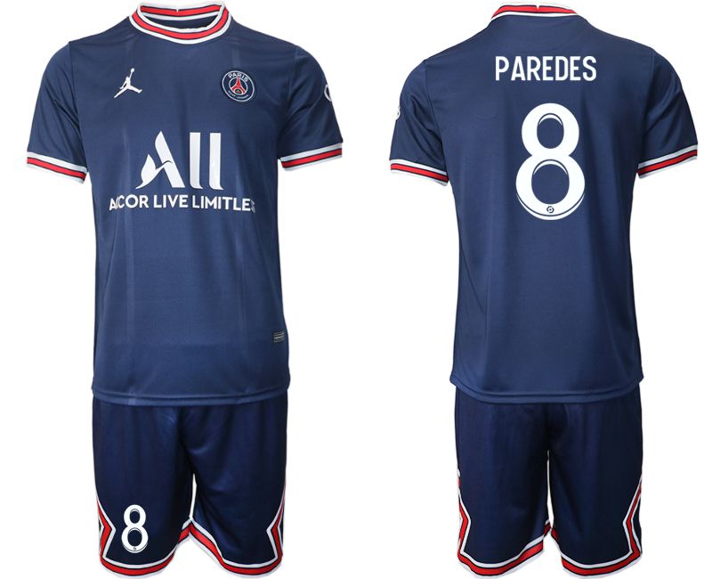 Men 2021-2022 Club Paris St German home blue #8 Soccer Jersey->paris st german jersey->Soccer Club Jersey